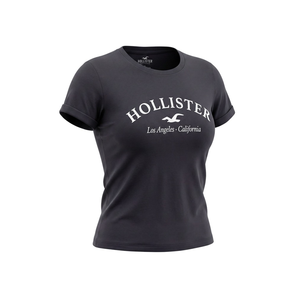 Hollister Graphic Tee Womens XS Grey Excellent Los Angeles California Logo Shirt